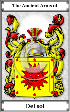 Del sol Family Crest Download (JPG)  Book Plated - 150 DPI